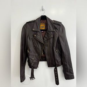 DARK BROWN LEATHER JACKET